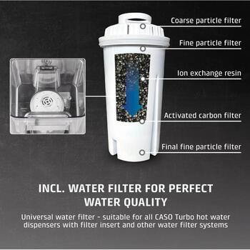 Caso HW 666 Inox | Turbo Hot Water Dispenser | Electric | 2200-2600 W | 2.7 L | Plastic/Stainless Steel | Stainless steel/Black (01876)