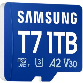 Samsung microSD карта, T7, MB-MB1T0T/WW, 1TB, 170MB/s, UHS-I, V30, A2, водонепроницаемая, термостойкая, рентгенозащитная (MB-MB1T0T/WW)