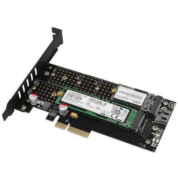 Axagon SSD адаптер PCEM2-DC PCIe 3.0, 2x M.2, 8GBps, черный, 140 x 68 x 17 мм, 2 термопрокладки, вентилятор (PCEM2-DC)