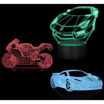 Manta SNL120RGB LED lampa, 3D dekorācija, 5W, 5V, USB-C, 16 krāsas, tālvadība, 2m vads, 3xAA (SNL120RGB)