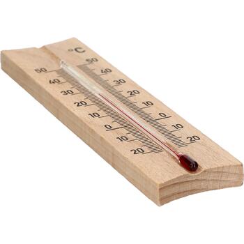 Bioterm комнатный термометр 010201, от -20°C до +50°C, 15см, деревянный, навесной, пластиковая шкала, +/-1°C (010201)
