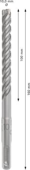 Triecienurbis SDS plus-5X 10x100x160 ,mm 1 gab., Perforatora urbjiem PRO SDS PLUS-5X TRIECIENURBIS PERFORATORIEM, 2608833798 BOSCH (2608833798)