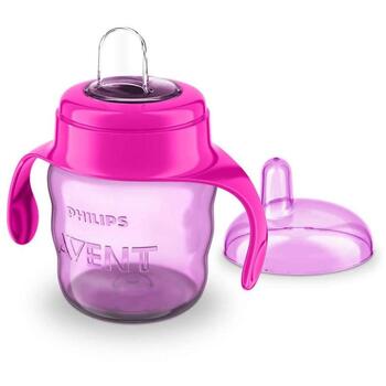 Philips Avent Easy Sip поильник SCF551/03, 200мл, 6М+, силиконовый носик, розовый, защита от протекания, без БФА (SCF551/03)