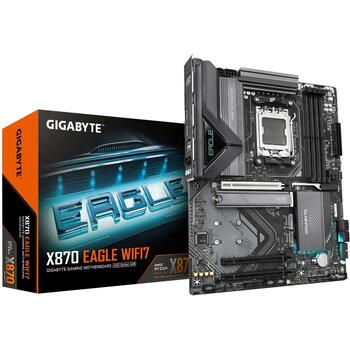 Gigabyte Mātesplate X870 EAGLE WIFI7 1.1, AMD Socket AM5, 14+2+2 fāzes VRM, 4 DIMM DDR5, 3 M.2, Wi-Fi 7, 2.5GbE LAN (X870 EAGLE WIFI7 1.1)