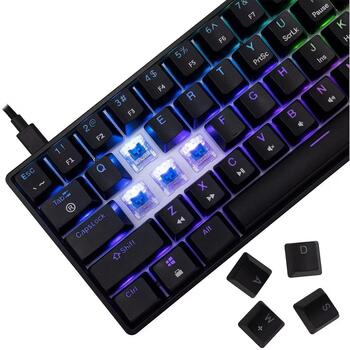 White Shark Клавиатура SHINOBI-2-B-US-BLUE.SW, 1.8m, 61 клавиша, механическая, RGB подсветка, USB-C (SHINOBI-2-B-US-BLUE.SW)