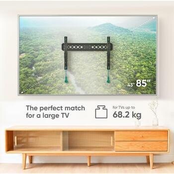 Onkron televizora stiprinājums TM6-B, 43-85 collu, maksimālā slodze 68.2 kg, VESA 75x75-600x400 mm, slīpums 0°-12° (TM6-B)