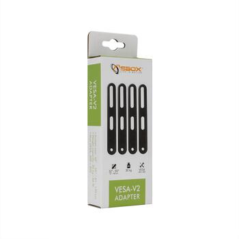 Sbox VESA-V2 адаптер, VESA-V2, 32''-55'' / 81 см - 140 см, 30кг, VESA 100x100 до 300x300, VESA 200x200 до 400x400, черный, сталь (VESA-V2)