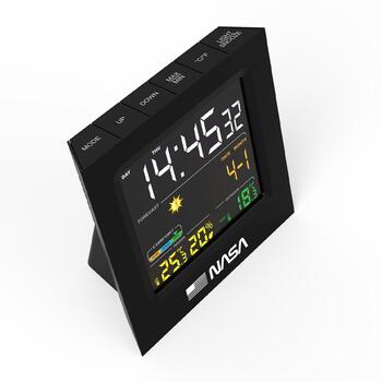 Nasa Метеостанция WS300, 225g, 117x118x58mm, 12/24ч, DD/MM, будильник, беспроводной датчик 10м, функция отложенного будильника (WS300)
