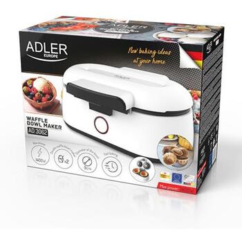Adler Vafeļu bļodu veidotājs AD 3062, 1400 W, 230 V, 50 Hz, nepiedegošs pārklājums, neslīdošas kājiņas (AD 3062)