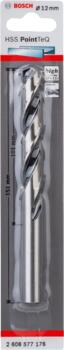Urbis metālam PointTeQ 12 x 101 x 151 mm, 1 gab., Urbjmašīnām/skrūvgriežiem POINTTEQ HSS SPIRĀLVEIDA URBIS, 2608577176, BOSCH (2608577176)