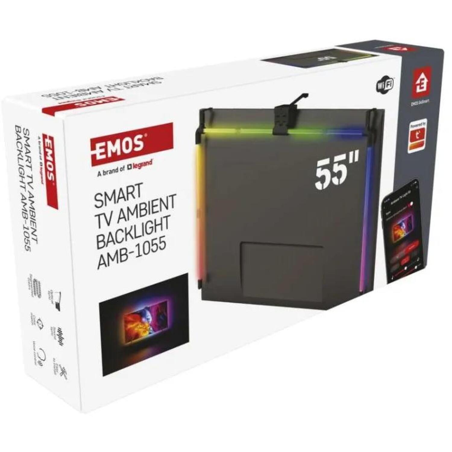 Emos Окружающее LED Освещение ZTV55, 1170mm, 570mm, 24W, WIFI + BLE, RGB, 450lm, 72 сегмента, 230V/50Hz, iOS, Android (ZTV55)
