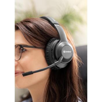 Sandberg 126-45 Bluetooth-гарнитура ANC+ENC Pro, 20-20000Гц, 32Ом, 10м, 24ч, 600мАч, USB-C, активное шумоподавление (126-45)