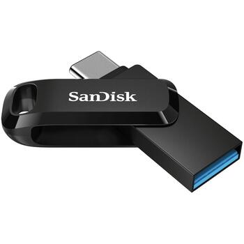 Sandisk Ultra Dual Drive Go USB zibatmiņas disks SDDDC3-256G-G46, 256 GB, 150 MB/s, USB Type-A, USB Type-C, pagriežams dizains (SDDDC3-256G-G46)