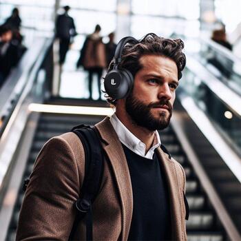 Laudberg H1B Наушники, H1B, 257g, Черный, 100dB, 32Ω, Беспроводные, Гибридный ANC, USB-C, Bluetooth, 20Hz-20KHz (H1B)