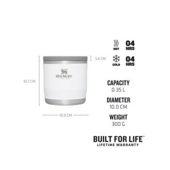 Stanley® Adventure To-Go 2810837039, 0,35л, белый, нержавеющая сталь, вакуумная изоляция, 4ч тепло/холод (2810837039)