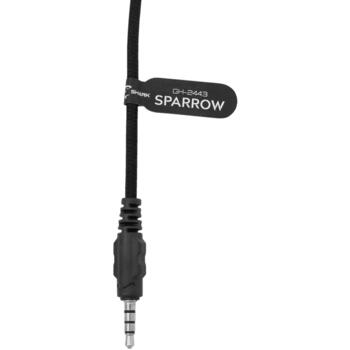 White Shark SPARROW GH-2443, 165g, 32Ω, 40mm, 20-20000Hz, 2m, 2 skaļruņi, noņemams mikrofons, 3.5mm (SPARROW BLACK)