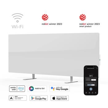 Viedais sienas sildītājs infrasarkanai un konvekcijas apkurei līdz 30m² 700W Wi-Fi 100x36.5cm balts AGH0001S AENO (AGH0001S)