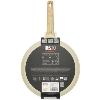Resto Panna 93811 28 cm, Alumīnijs, PFLUON pārklājums, Ergonomiska koka rokturis, Indukcijas apakša, 1 gab. (93811)