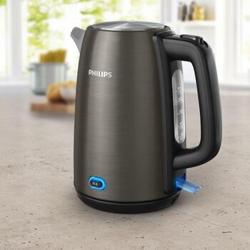 Philips Чайник HD9353/90 1.7L, 1900W, Нержавеющая сталь, Беспроводной, Индикаторный свет, Фильтр (HD9353/90)