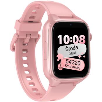 Stelio ST-SWJ101-PK Junior 4G умные часы для детей, розовые, 1.75'' IPS, IP67, GPS, Wi-Fi, Bluetooth, SOS, шагомер (ST-SWJ101-PK)