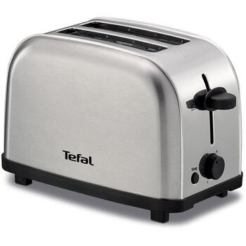 Tefal Toasteris TT330D, 700W, 2 šķēles, nerūsējošais tērauds, 6 apbrūnināšanas līmeņi, augsta pacelšana, izņemama drupaču paplāte (TT330D)