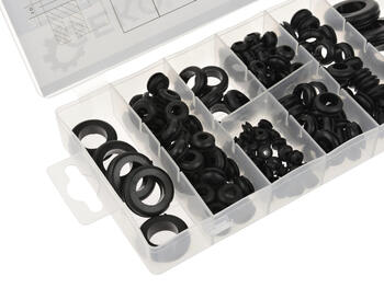 Geko Gumijas blīves kompl 180gb, 5x2.7mm, 40x5.2mm, 40x6.1mm, 25x8.5mm, 20x10.8mm, 5x12.0mm, 5x15.0mm, 5x17.2mm (G02915)