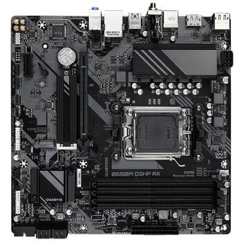 Gigabyte B650M D3HP AX 1.3, AMD Socket AM5, 5+2+2 fāzes VRM, līdz 8000MHz DDR5, 2xPCIe 4.0 M.2, Wi-Fi 6E, 2.5GbE LAN (B650M D3HP AX 1.3)