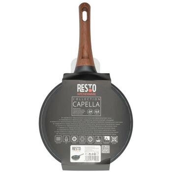 Resto универсальная сковорода 93509 24 см, 4-х слойное покрытие Pfluon, 355 мм глубина, 245 мм ширина, деревянная ручка (93509)