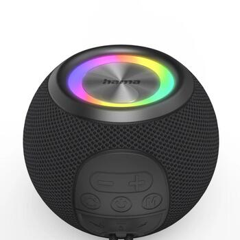 Hama Bluetooth колонка 00188237, 5 W, 1200 mAh, 3.7 V, 10 ч, Моно, Черный, LED подсветка, AUX, USB, MicroSD (00188237)