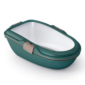 Stefanplast Furba Chic Maxi 2198006, kaķu tualete, 69,5x47x26 cm, plastmasa, zaļa/gaiši pelēka (2198006)