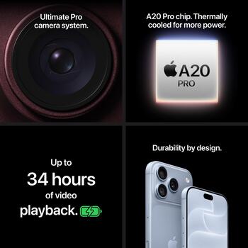 Apple Мобильный телефон iPhone 18 Pro MJT44HX/A, 2TB, 6,3 дюйма, 2622x1206, A20 Pro, 48MP, 5G, IP68, серебристый (MJT44HX/A)