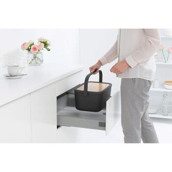 Brabantia хлебница 128264, 39,5см, 25,5см, 16,3см, бамбуковая крышка, ручка для переноски, 2 буханки (128264)
