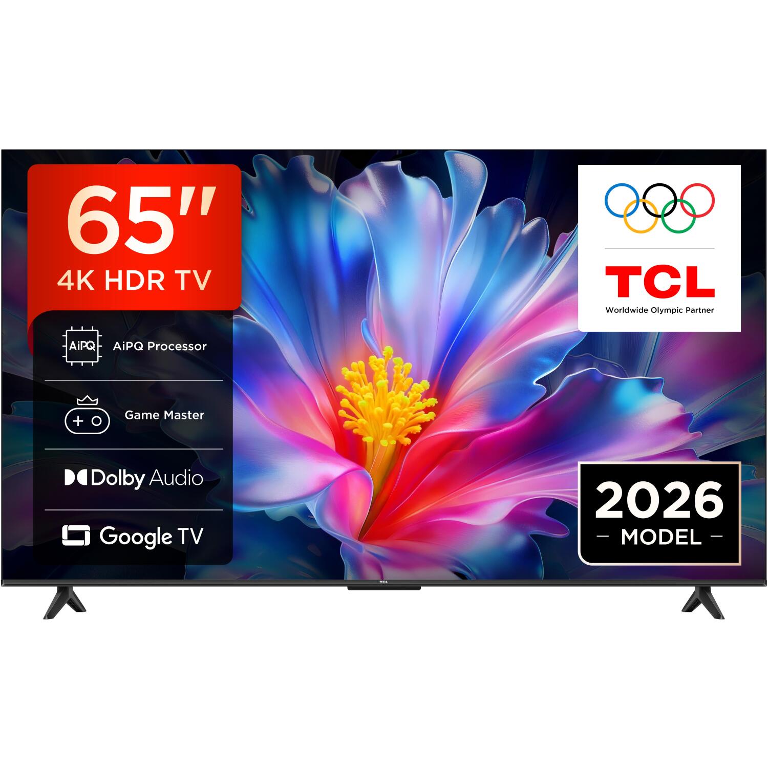 Tcl televizors 65P6L, 165 cm 4K Ultra HD, QLED, Google TV, 60 Hz, HDMI 2.1, Dolby Audio, HDR10, 2 GB RAM, 16 GB ROM (65P6L)