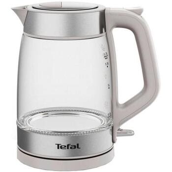 TEFAL чайник KI605B30, 2200W, 1.7L, стекло, 360° вращающаяся база, серый (KI605B30)