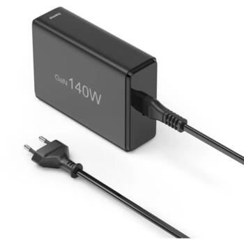 Hama 00201978 зарядная станция, 3xUSB-C/2xUSB-A, 140 Вт, GaN, PD/QC, 1.5 м, черный (00201978)