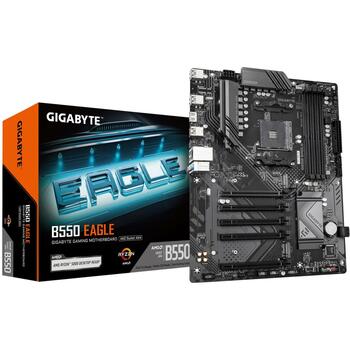 Gigabyte Mātesplate B550 EAGLE 1.0, AMD Socket AM4, 10+3+1 fāzes VRM, līdz 3200MHz DDR4, 2*M.2, 1GbE LAN, HDMI, USB 3.2 Gen 2 (B550 EAGLE 1.0)