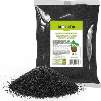Bioogrod Aktivēta kokosriekstu ogle augiem 749902, 0.9 L, 0.6-2.36 mm, substrāta uzlabotājs, pret pelējumu un puvi (749902)