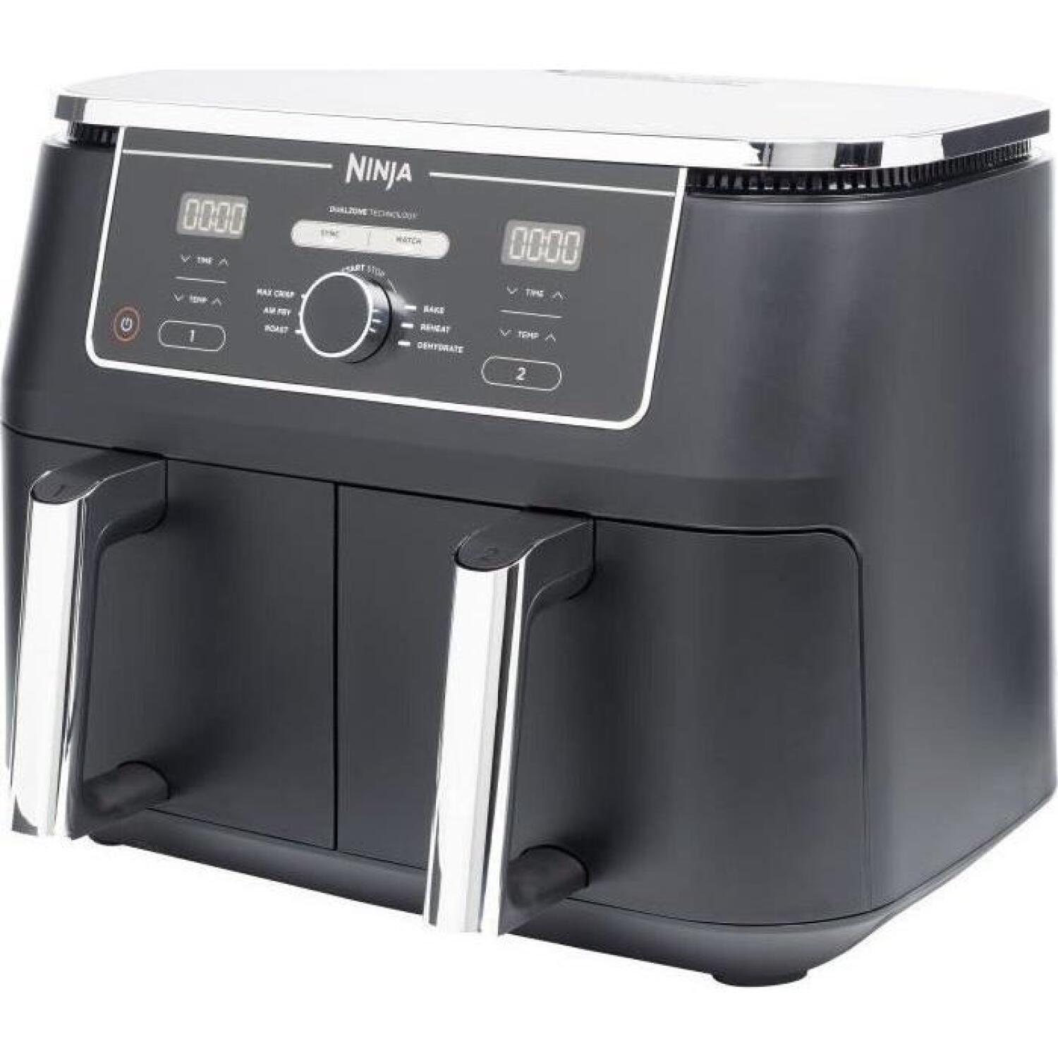 Ninja aerogrils AF400EU, 2470 W, 9.5 l, 40 - 240 °C, 2 gatavošanas zonas, 6 programmas, sinhronizācija, saderība (AF400EU)
