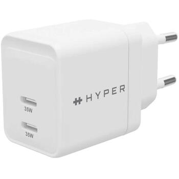 Hyper strāvas adapteris HyperJuice 35W USB-C GaN HJG35EU, 35W, 2x24 pin USB-C, ātrā uzlāde (HJG35EU)