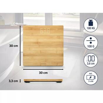 Soehnle Style Sense Bamboo Magic 1063880, 180кг, 100г, LED, бамбуковая поверхность, 4 датчика, автоотключение (1063880)