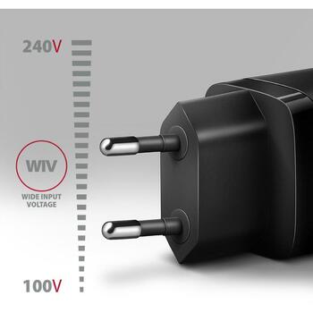 Axagon зарядное устройство ACU-PD20 20W, 1x USB-C, черное, быстрая зарядка, защита от: перенапряжения, перегрева, перегрузки (ACU-PD20)