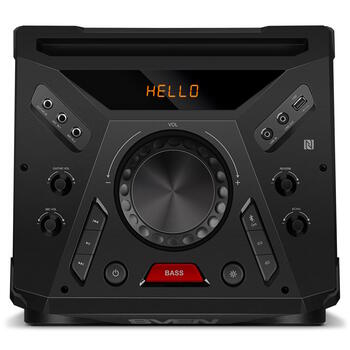 Караоке Bluetooth-колонка Sven PS-1900 Party Box 1000 Вт с TWS, FM-радио, USB и LED-дисплеем, чёрная (SV-022037)