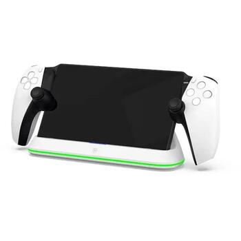 Subsonic Зарядная LED Док SA5708_2410, 2x USB Type-C, белый, LED RGB, индикатор зарядки, безопасное соединение (SA5708_2410)