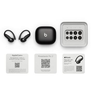 Beats bezvadu austiņas Powerbeats Pro 2 MX723ZM/A, Bluetooth, 10h, aktīvā trokšņu slāpēšana, ūdensizturīgas, melnas (MX723ZM/A)
