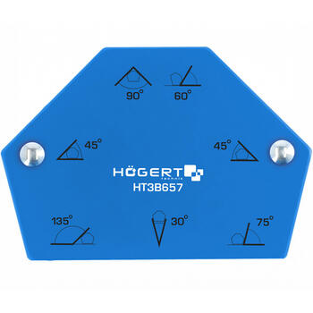 Hogert HT3B657 magnētiskais metināšanas leņķis, 11.5kg, 30-135°, sešstūra forma, tērauds (HT3B657)