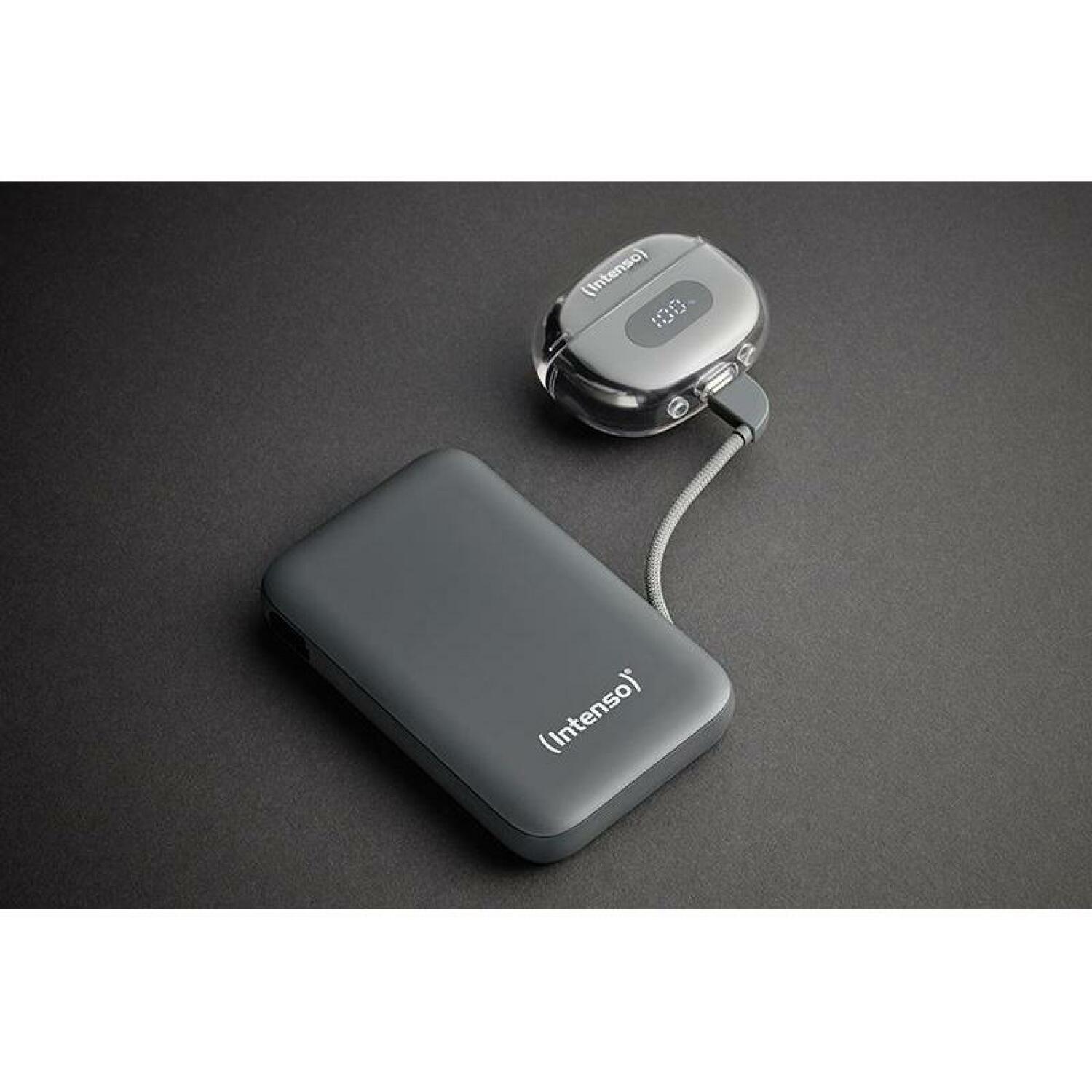 Intenso Power Bank аккумулятор S10000 10000 мАч, 1 Type-C порт, 3 А, 5 В, LCD дисплей, серый (7333034)