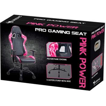 Subsonic Pro Gaming Pink Power SA5609-PP, игровое кресло, 53см, 123-133см, 125кг, экокожа, регулируемое (SA5609-PP)