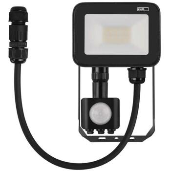 Emos LED прожектор INOVO ZS2712, 10 W, 1100 lm, IP65, 4000 K, PIR датчик, алюминий, стекло (ZS2712)