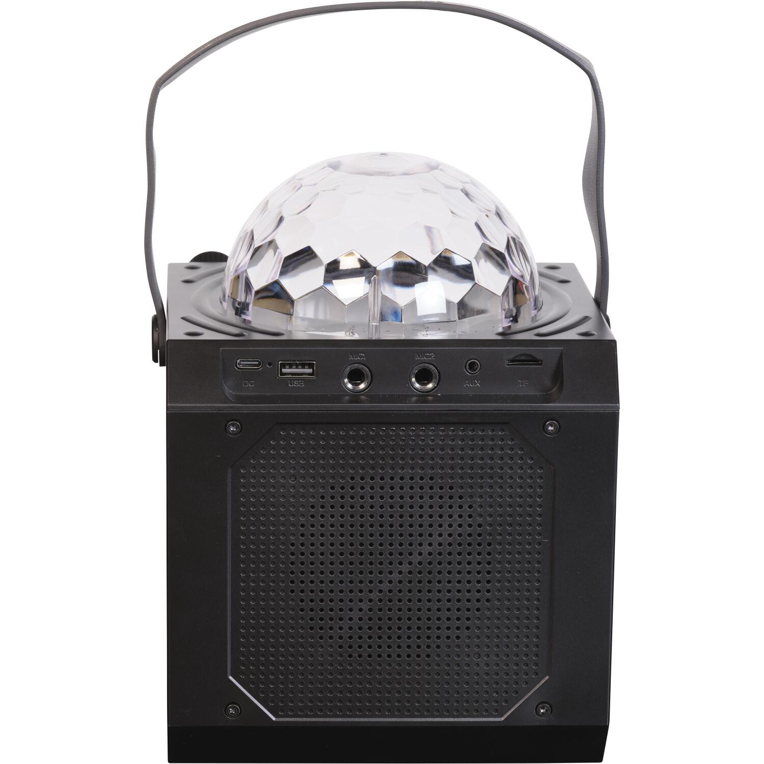 Denver Караоке колонка BTM-618 111151020840, 100W, 10W RMS, 3.7V, 1800mAh, Bluetooth, AUX, USB, MicroSD, LED подсветка (111151020840)
