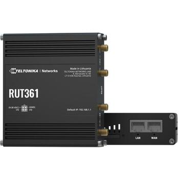 Teltonika маршрутизатор RUT361 4G LTE CAT 6, 300 Мбит/с, 2x RJ45 100Мбит/с, 2.4 ГГц, 4 антенны, RMS, IP30 (RUT361)